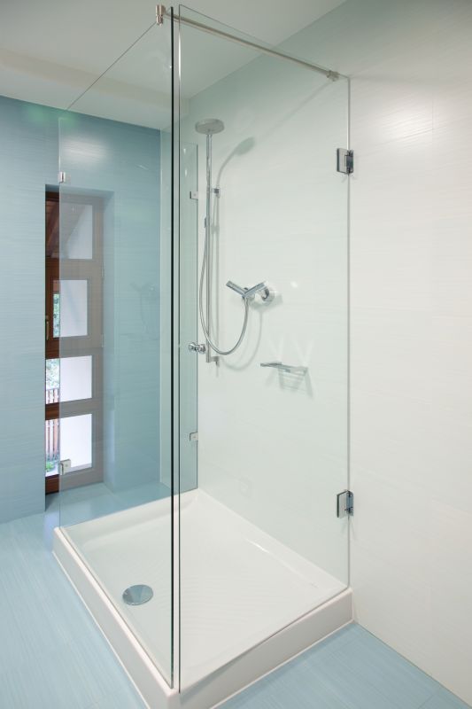Glass Enclosure with Chrome Fixtures